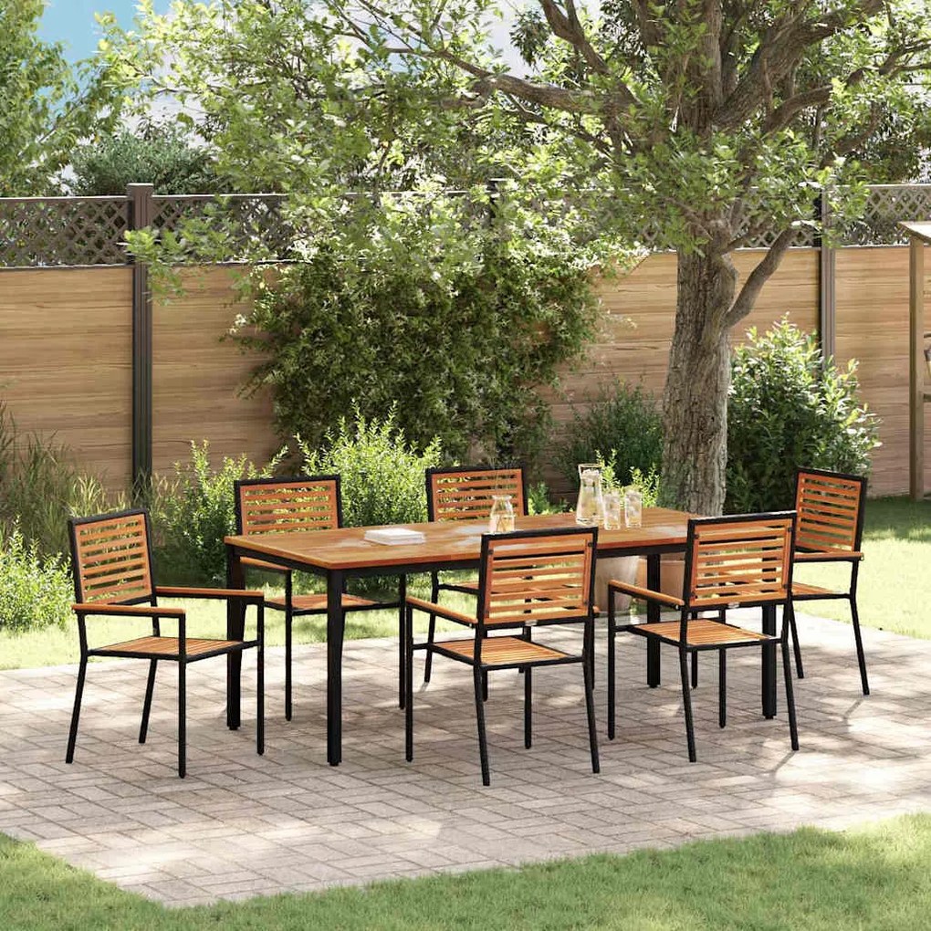 vidaXL 7 pcs Μαύρο 200 x 100 x 75 cm