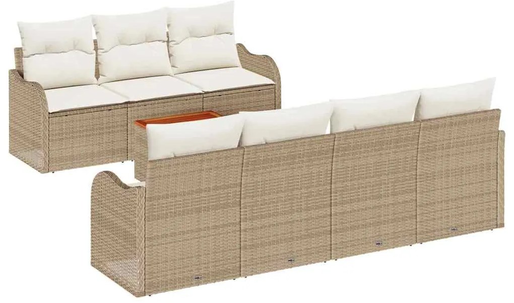 vidaXL Σετ Καναπέ Κήπου 8 pcs Beige, λευκό