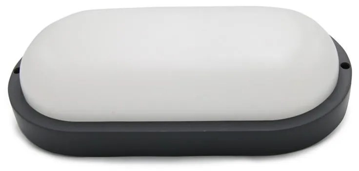 Adeleq Απλίκα PC Οβάλ 26x13.5cm LED 18W 4000K IP54 Σκούρο Γκρι 21-2601811