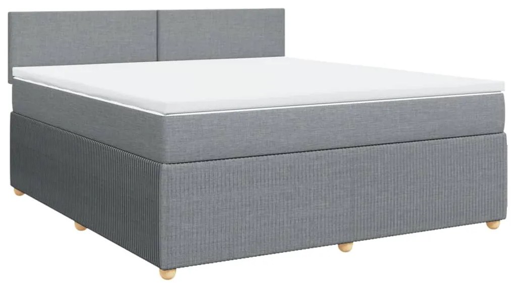 ΚΡΕΒΑΤΙ BOXSPRING ΜΕ ΣΤΡΩΜΑ ΑΝΟΙΧΤΟ ΓΚΡΙ 180X200 ΕΚ. ΥΦΑΣΜΑΤΙΝΟ 3289828