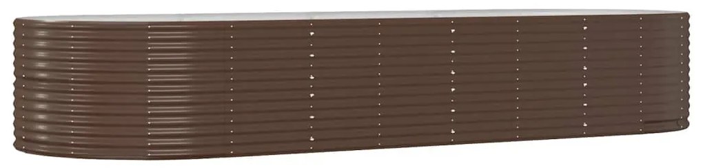 vidaXL Ζαρντινιέρα Καφέ 367x140x68 εκ. Ατσάλι με Ηλεκτρ. Βαφή Πούδρας