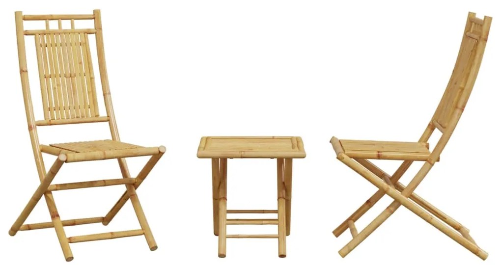 vidaXL Σετ Επίπλων Bistro 3 Τεμαχίων από Μπαμπού