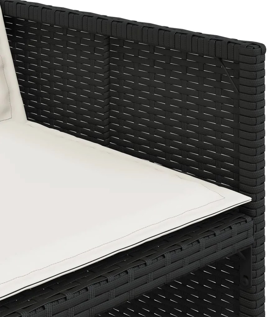 vidaXL Σετ Τραπεζαρίας Κήπου 11 τεμ Μαύρο από Συνθ. Ρατάν με Μαξιλάρια