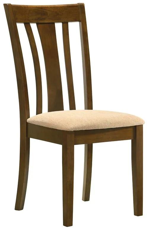 MOLTEN Καρέκλα Καρυδί, Ύφασμα Μπεζ -  48x55x100cm