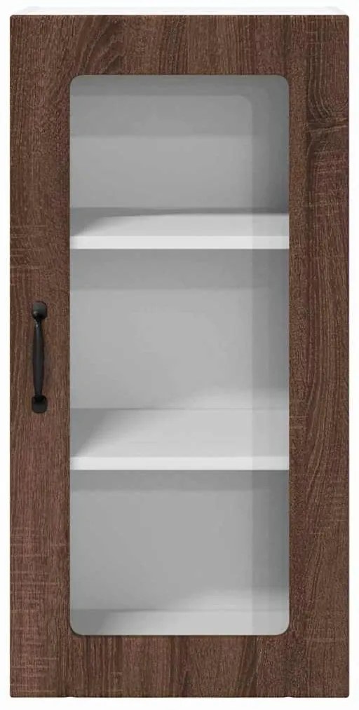 vidaXL Κρεμαστό ντουλάπι κουζίνας 2 pcs Καφέ δρυς 40 x 31 x 80 εκ.