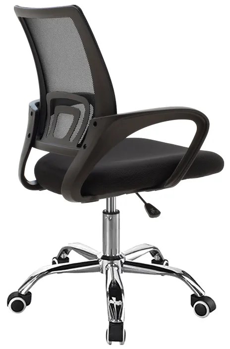 Καρέκλα γραφείου Berto II pakoworld με ανάκλιση ύφασμα mesh σε μαύρη απόχρωση 60x48x85-95εκ