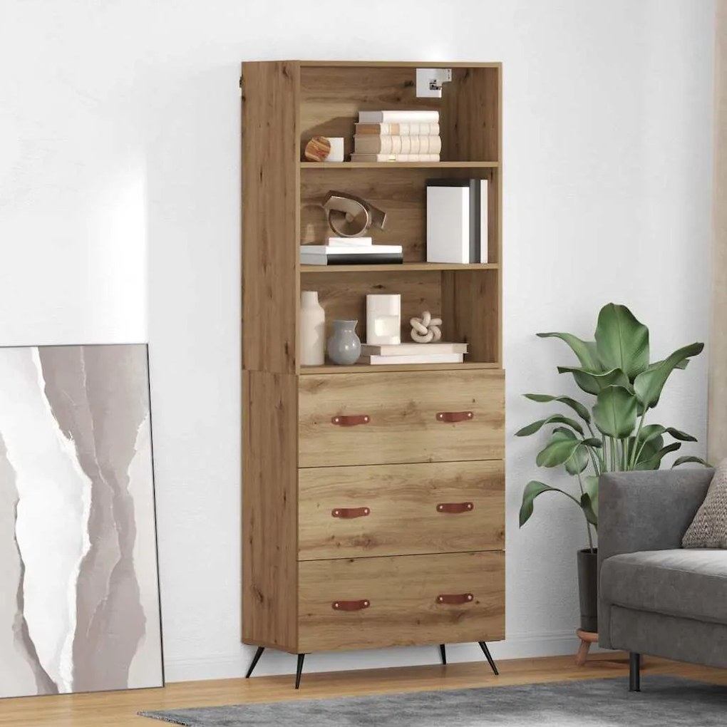vidaXL Highboard Artisan Oak 69,5 x 34 x 180 εκ. Επεξεργασμένο ξύλο