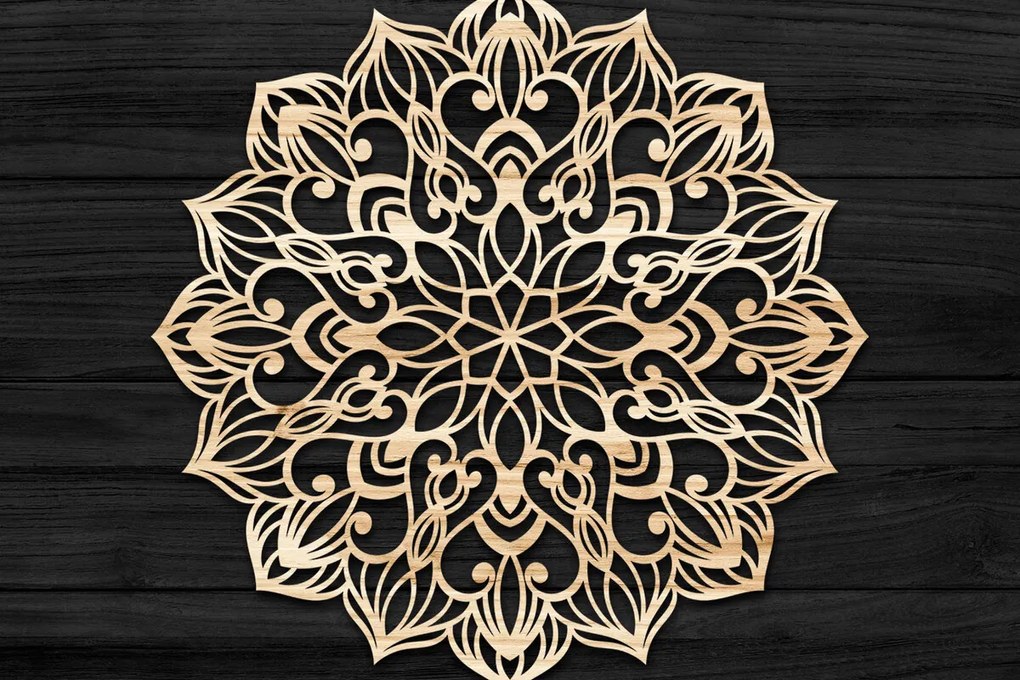Intra απο ξύλο plywood 3mm-4mm πάχος Τρισδιάστατη , Mandala Δίασταση 30x30 cm INTRAFABR-73704405