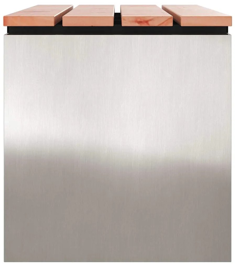 vidaXL Παγκάκι κήπου Ασημί 80 x 40 x 43 εκ Ανοξείδωτο ατσάλι