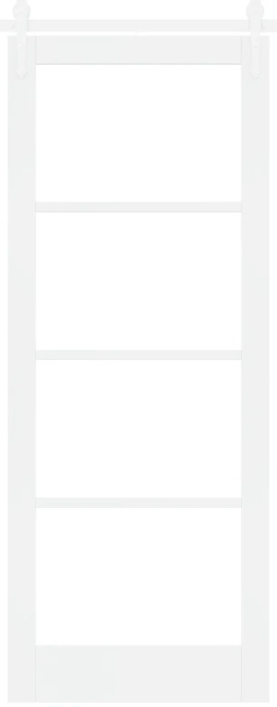 vidaXL Συρόμενη Πόρτα με Εξαρτήματα Λευκή 83x211 εκ Συμπαγές Ξύλο Πεύκο