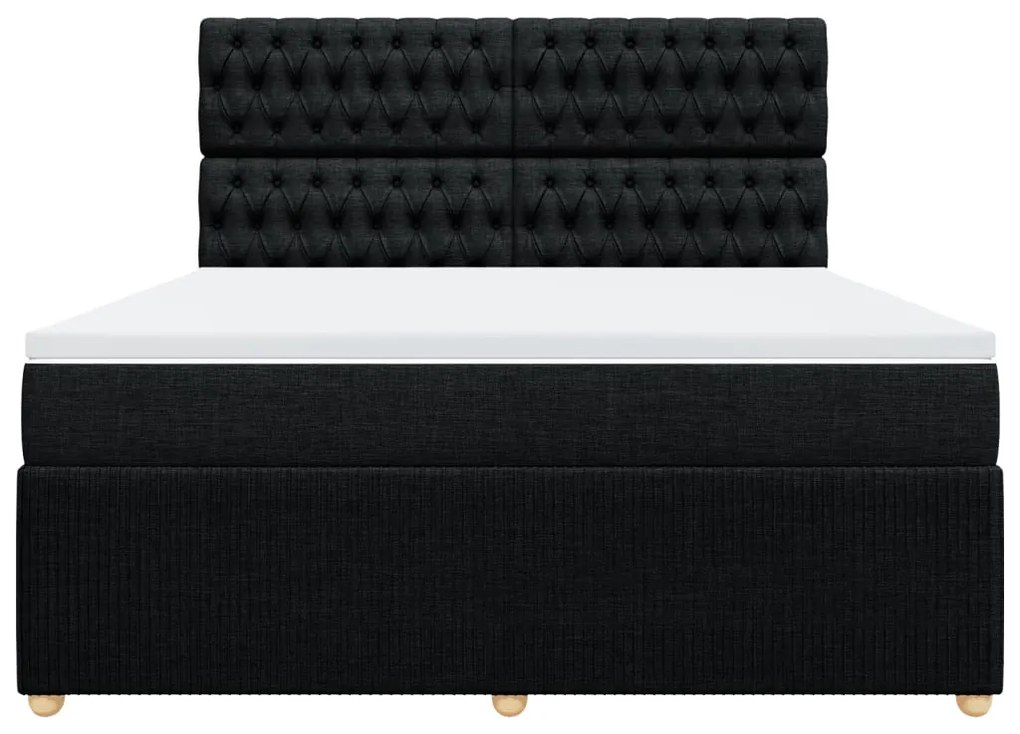 ΚΡΕΒΑΤΙ BOXSPRING ΜΕ ΣΤΡΩΜΑ ΜΑΥΡΟ 180X200 ΕΚ. ΥΦΑΣΜΑΤΙΝΟ 3294444