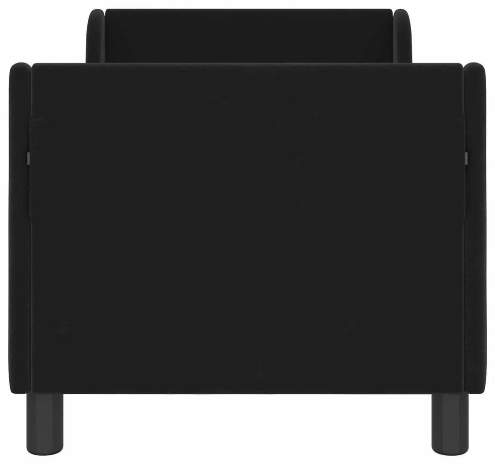 vidaXL Κρεβατική βάση για παιδιά με προσκέφαλο Μαύρο 70 x 140 cm