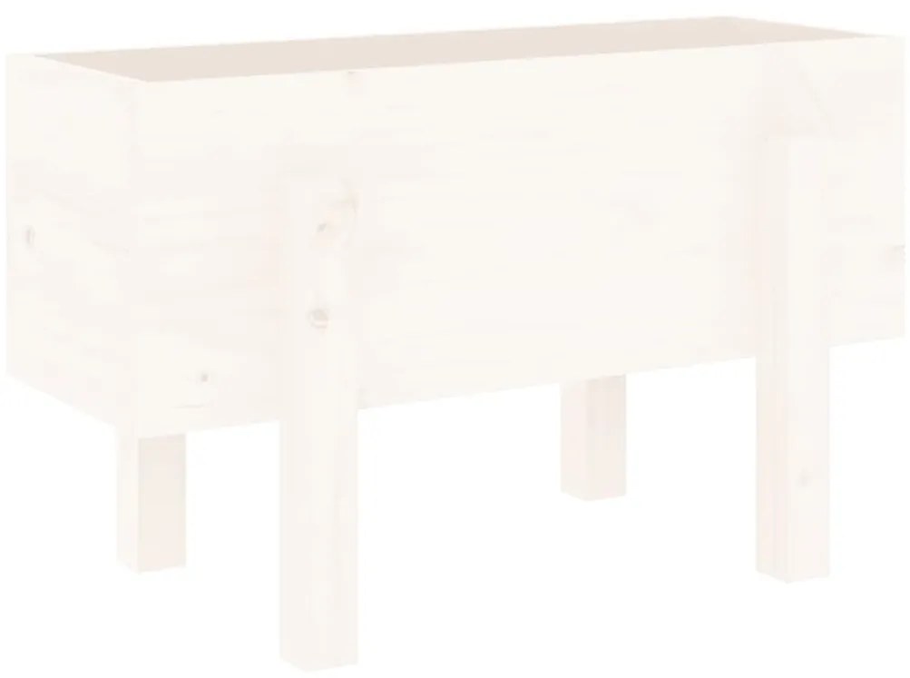 vidaXL Ζαρντινιέρα Λευκή 62 x 30 x 38 εκ. από Μασίφ Ξύλο Πεύκου