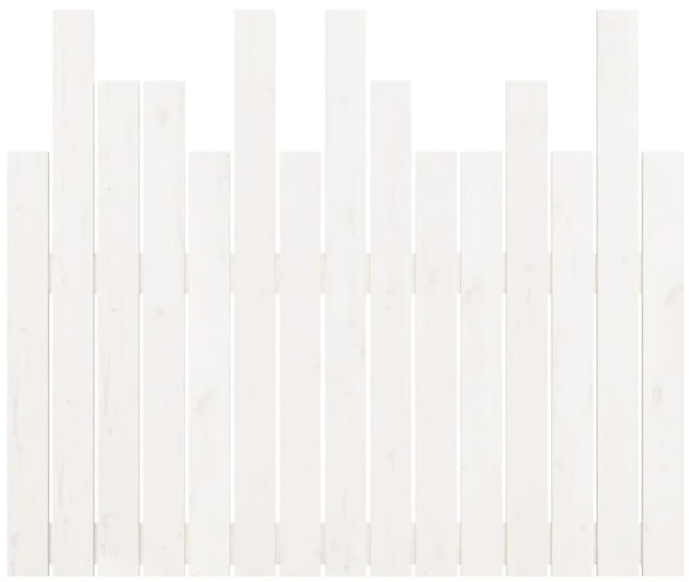 vidaXL Κεφαλάρι Τοίχου Λευκό 95,5x3x80 εκ. από Μασίφ Ξύλο Πεύκου