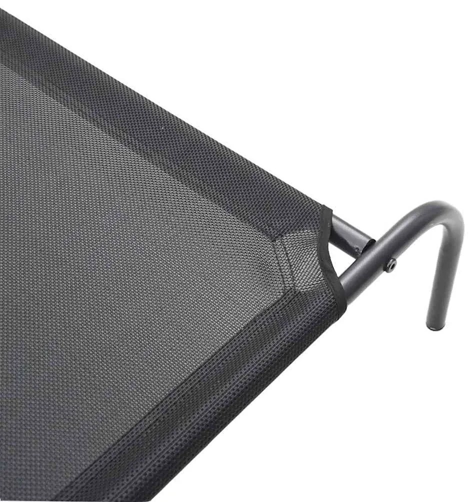 vidaXL Κρεβάτι Σκύλου Υπερυψωμένο Μαύρο L Textilene