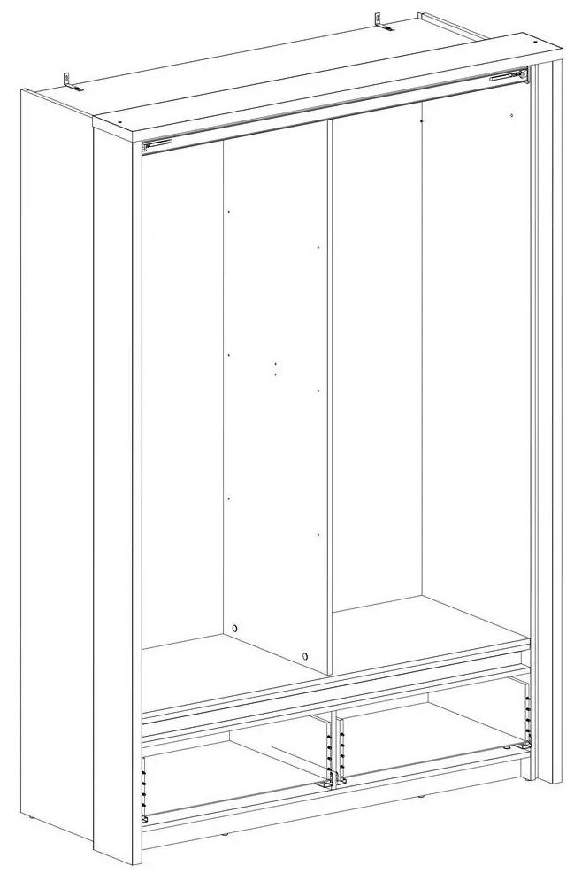 Ντουλάπα Fresno 126, Άσπρο, 219x150x63cm, 170 kg, Πόρτες ντουλάπας: Ολίσθηση | Epipla1.gr