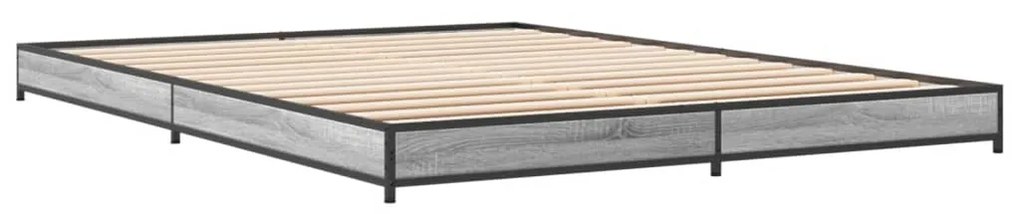 vidaXL Πλαίσιο Κρεβατιού Γκρι Sonoma 120x200 εκ. Επεξ. Ξύλο &amp; Μέταλλο