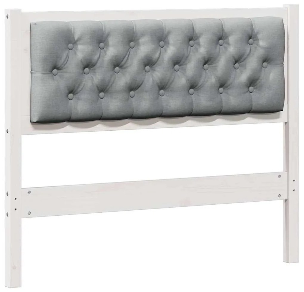 vidaXL Κεφαλάρι Άλλο Λευκό και ανοιχτό γκρι 100 cm Μασίφ ξύλο πεύκου