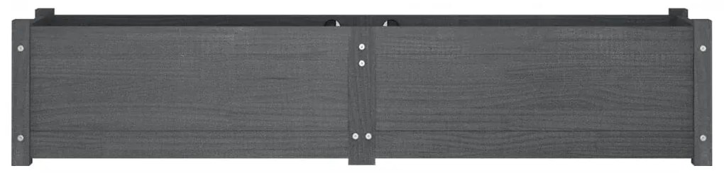 vidaXL Ζαρντινιέρες Υπερυψωμ. 2 τεμ. Γκρι 150x31x31εκ. από Μασίφ Πεύκο