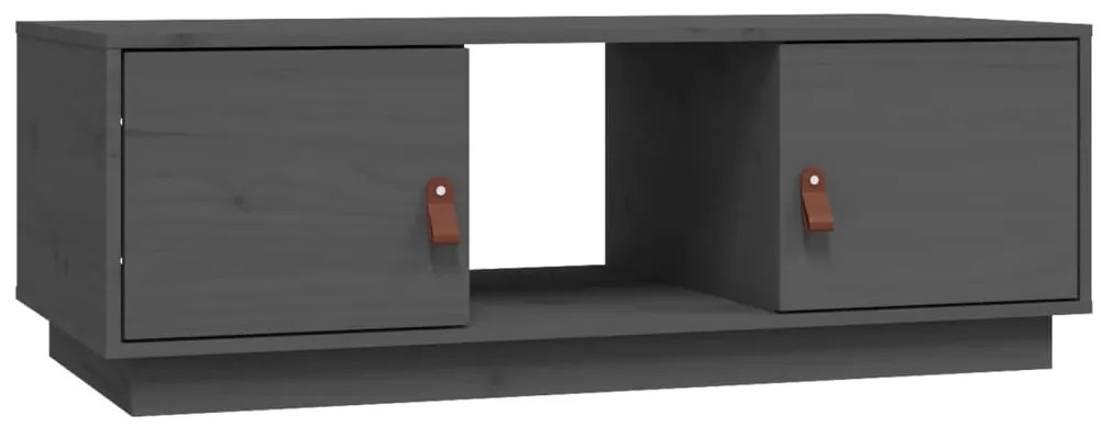 vidaXL Τραπεζάκι Σαλονιού Γκρι 100x50x35 εκ. από Μασίφ Ξύλο Πεύκου