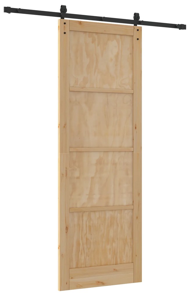 vidaXL Συρόμενη Πόρτα  με Σετ Εξαρτημάτων 83x232 cm από Συμπαγές Ξύλο Πεύκου