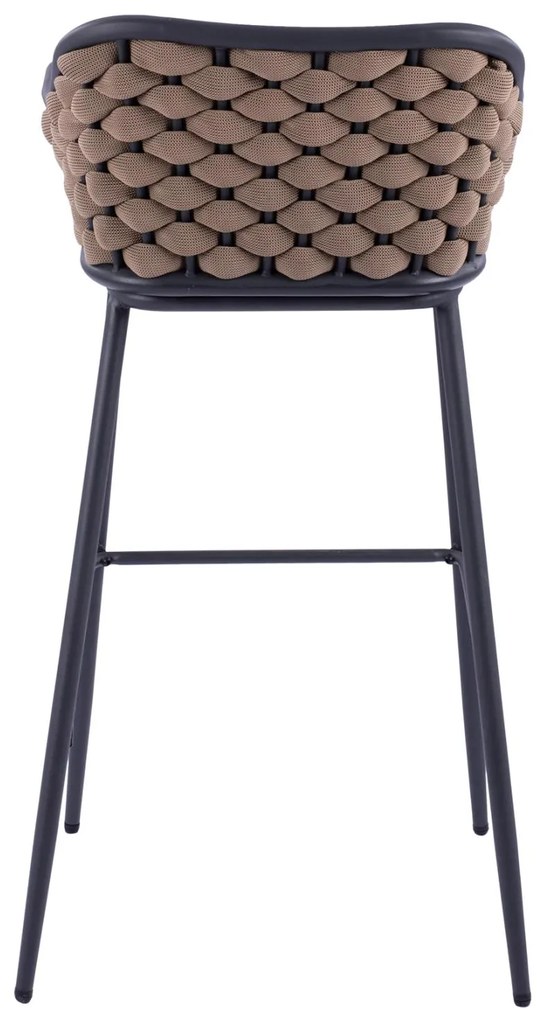 Σκαμπό Μπαρ KADE C5715 Μεταλλικό με Wicker Σχοινί Μπέζ 54x54x103 εκ. 54x54x103 εκ.