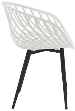 Καρέκλα Ezra λευκό pp-πόδι μαύρο μέταλλο 62x42x82εκ 63x55x83 εκ.