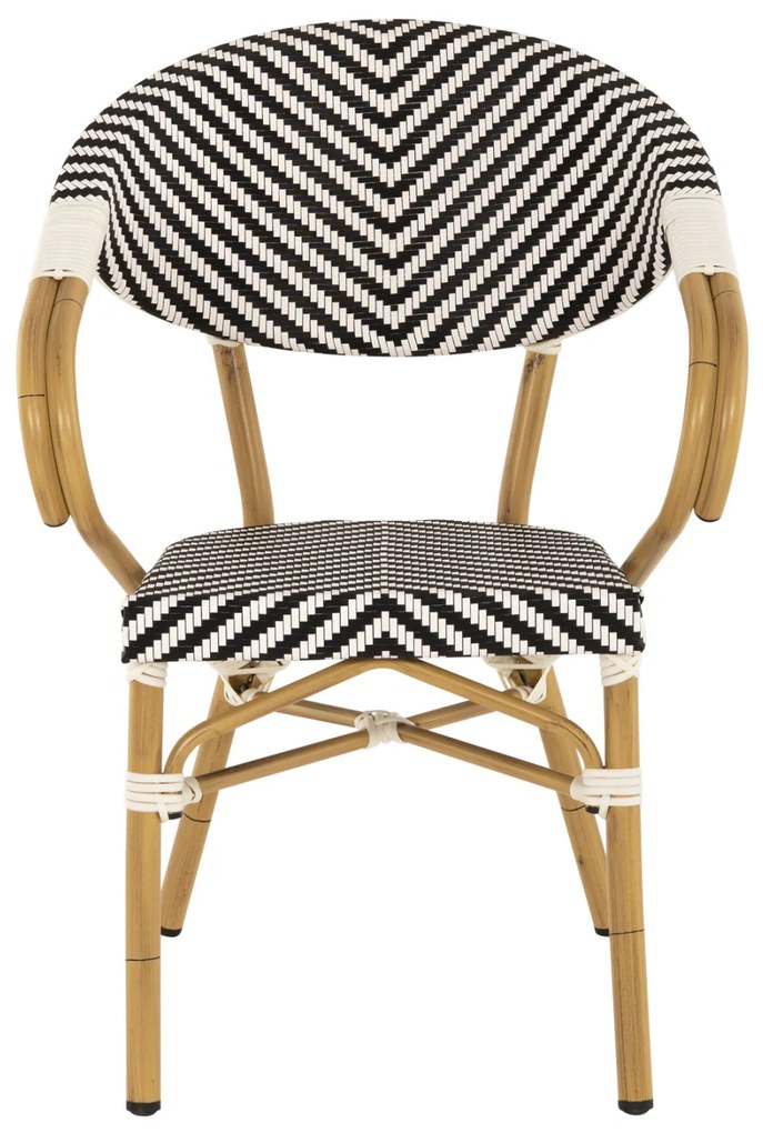 Πολυθρόνα Bamboo Look Μαύρο-Λευκό 57x55x82 Εκ.