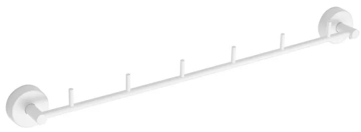 Karag 220666 Moderno Άγκιστρο μπάνιου πέντε θέσεων 47cm Λευκό ματ