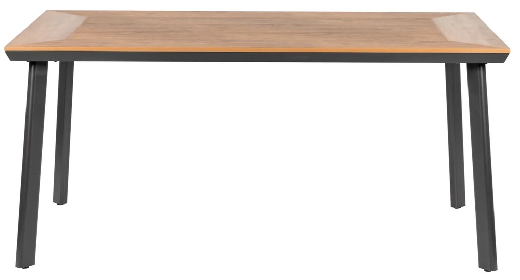 Τραπέζι Κήπου ArteLibre EPUPA Μαύρο/Καρυδί Αλουμίνιο/Ξύλο 160x90x73cm