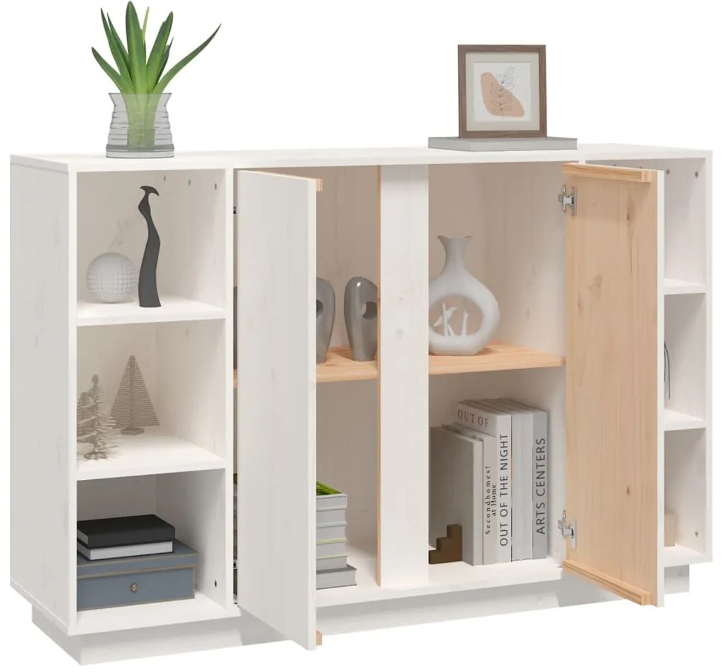 vidaXL Ντουλάπι Λευκό 120 x 35 x 80 εκ. από Μασίφ Ξύλο Πεύκου