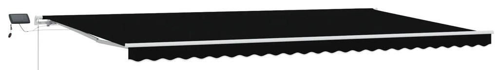 vidaXL Μηχανική Ανακλινόμενη Σκηνάρα με LED, Μαύρη, 600x300 εκ