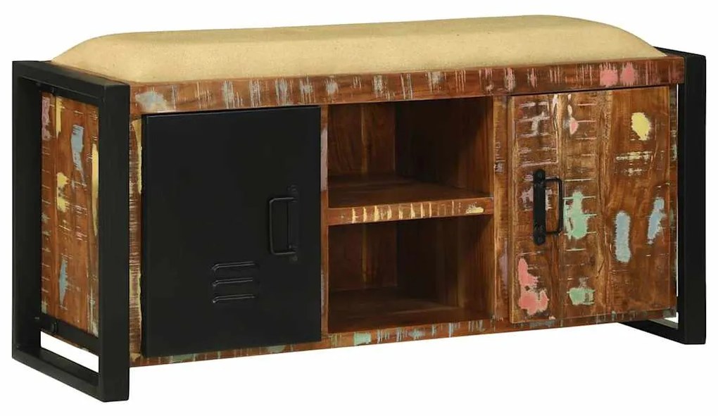 vidaXL Ντουλάπα Πολύχρωμο 100 x 35 x 50 εκ Μασίφ ανακυκλωμένο ξύλο