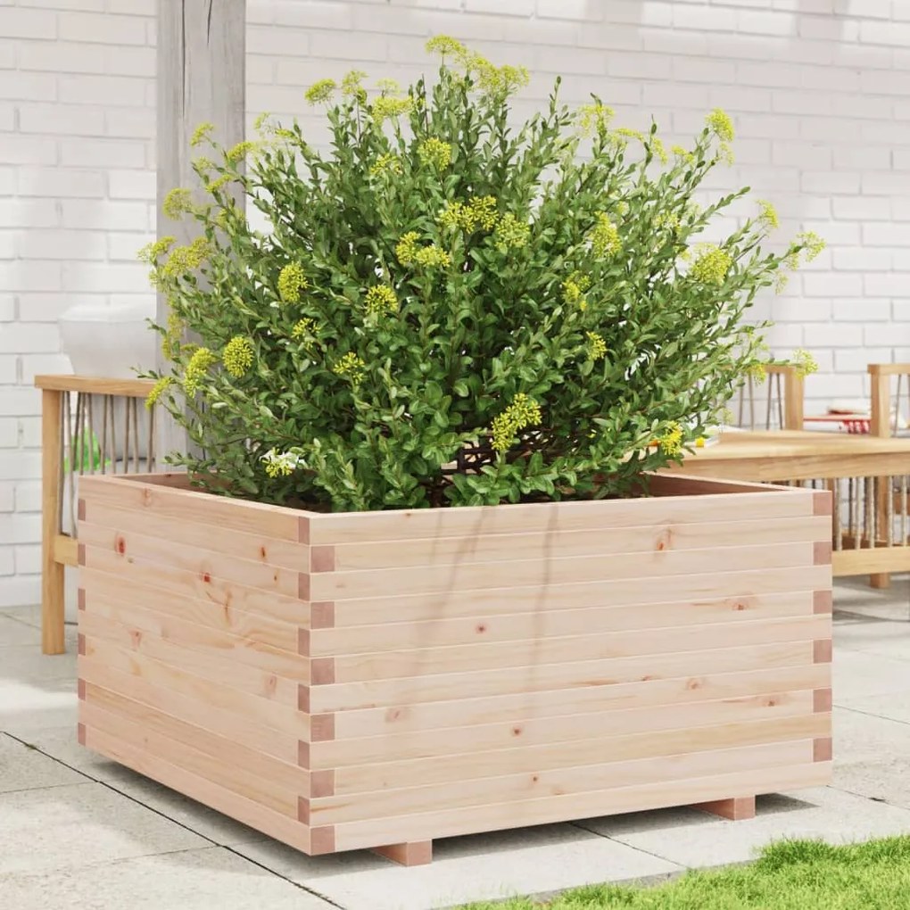 vidaXL Ζαρντινιέρα Κήπου 90x90x49,5 εκ από Μασίφ Ξύλο Πεύκου