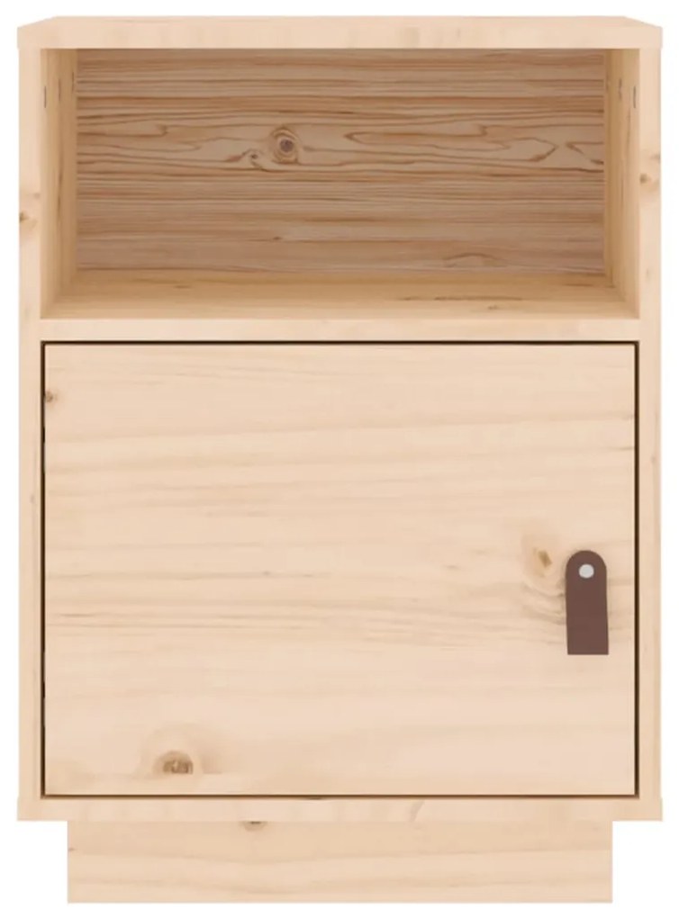 vidaXL Κομοδίνο Λευκό 40 x 34 x 55 εκ. από Μασίφ Ξύλο Πεύκου