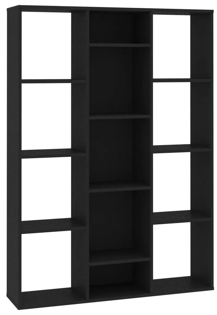 vidaXL Διαχωριστικό/Βιβλιοθήκη Μαύρο 100x24x140 εκ. από Επεξ. Ξύλο