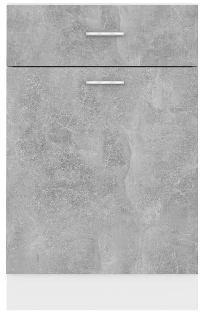 Ντουλάπι με Συρτάρι Γκρι Σκυροδέματος 50x46x81,5 εκ Μοριοσανίδα - Γκρι