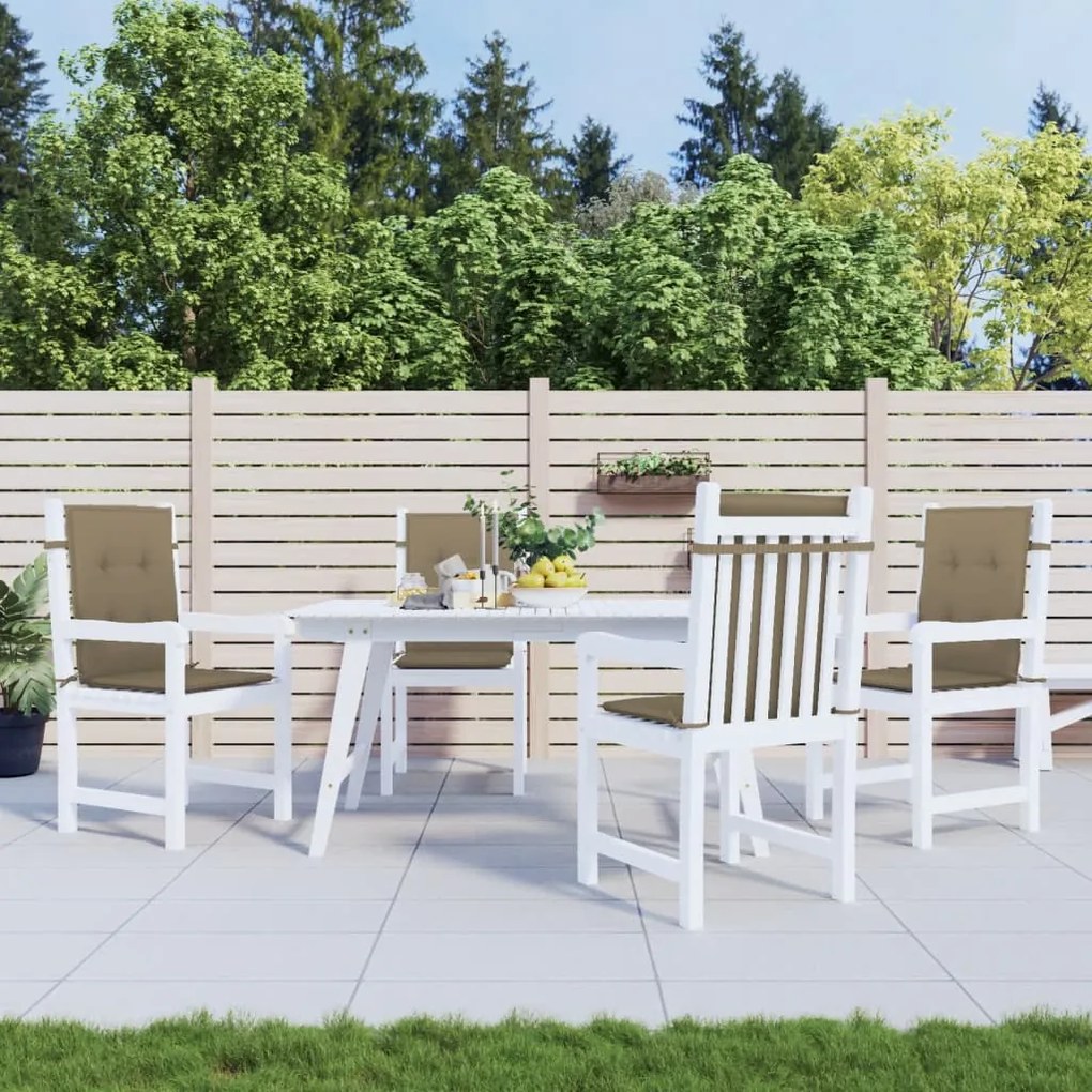 vidaXL Μαξιλάρια Καρέκλας με Πλάτη 4 τεμ. Taupe 100x50x4 εκ. Ύφασμα