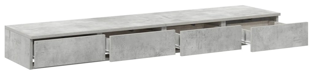 vidaXL Συρτάρια κρεβατιού σε Γκρι Σκυρόδεμα - 135x36,5x16,5 εκ. από τεχνητό ξύλο