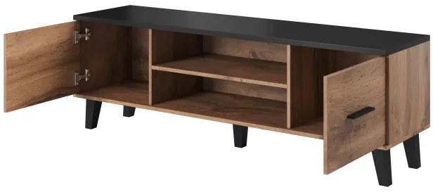 TV stand LOTTA 160 2D2K wonat oak/black DIOMMI CAMA-LOTTA-RTV-160-2D2K-DWO/CZ DIOMMI-60-19750