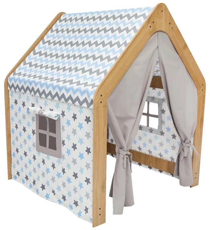 Children&#039;s house Montessori Hosnele natural-white-blue mdf 95x90x114cm 95x90x114 εκ.