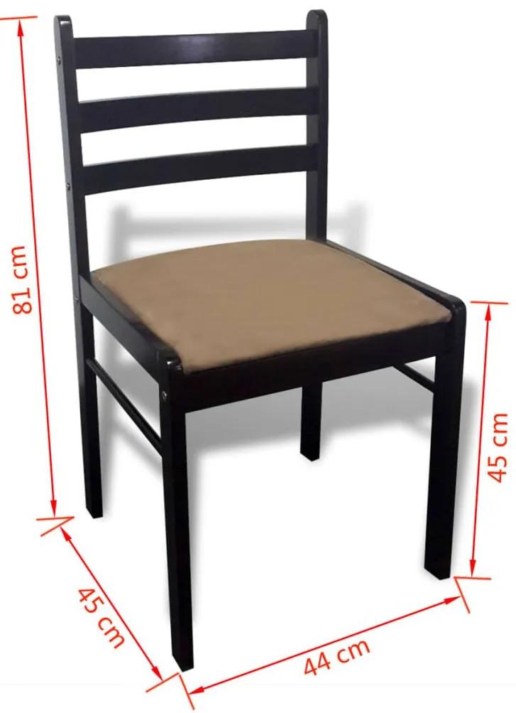 Καρέκλες Τραπεζαρίας 6 τεμ. Καφέ από Μασίφ Ξύλο / Βελούδο - Καφέ