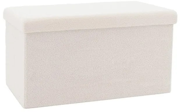 Σκαμπό-Μπαούλο Forward Pakoworld Ύφασμα Μπουκλέ Ivory 76,5X38X37,5 εκ 257-000004 Pakoworld-257-000004-Λευκό 257-000004