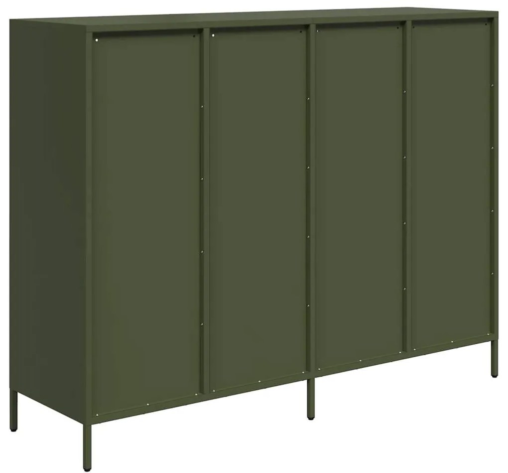vidaXL Sideboard Olive Green 135x39x103,5 cm Ατσάλι ψυχρής έλασης