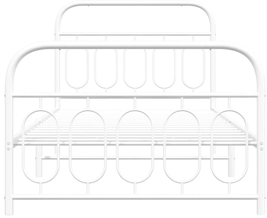 vidaXL Πλαίσιο Κρεβατιού με Κεφαλάρι&Ποδαρικό Λευκό 100x190εκ. Μέταλλο