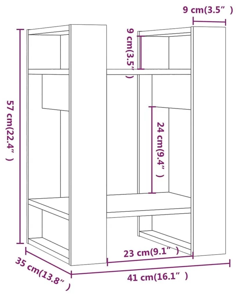 Βιβλιοθήκη/Διαχωριστικό Χώρου Μαύρο 41x35x57 εκ. Μασίφ Πεύκο - Μαύρο