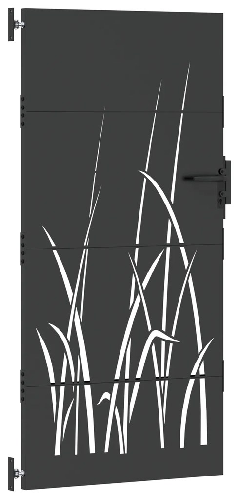 vidaXL Πύλη Κήπου Μαύρο 105 x 175 cm Ατσάλι με Επικάλυψη Πούδρας
