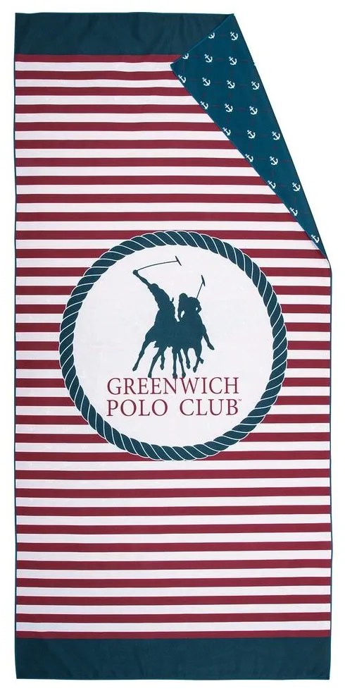 Πετσέτα Θαλάσσης 4027 Blue-Red Greenwich Polo Club Θαλάσσης 80x170cm Microfiber