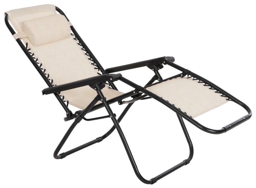 Καρέκλα - Πολυθρόνα COMPANION RELAX C5095.12 Μαύρο Μέταλλο με Μπέζ Textiline 67x145x110Υεκ. 2αδα 67x145x110 εκ.