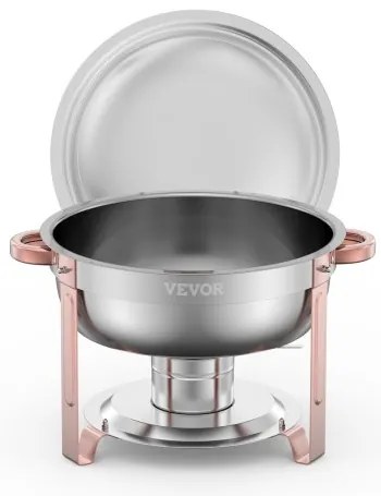 VEVOR 5 Qt 4 Pack Round Chafing Dish Buffet Set Full-Size Pan Stainless Steel